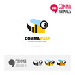 © Guantanamera - Wasp animal concept icon set and modern brand identity logo template and app symbol based on comma sign