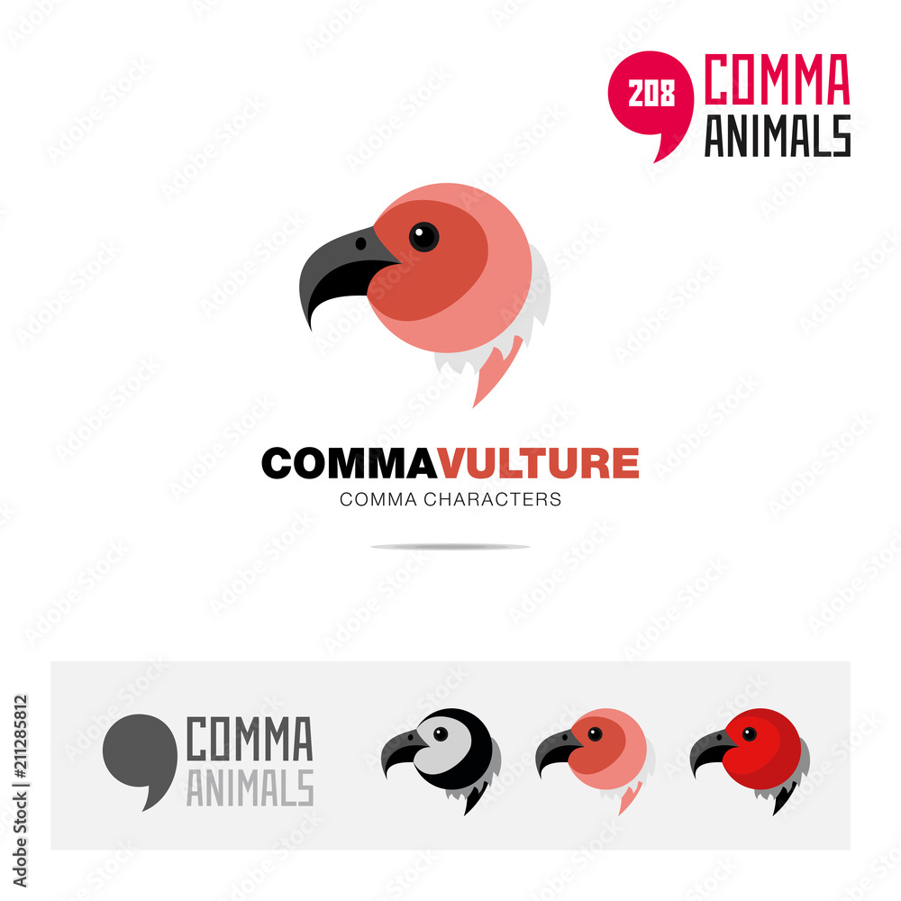 Vector de Stock Vulture bird concept icon set and modern brand identity ...