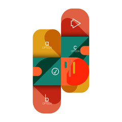 Infographics option and step by step in rounded squares, element of chart, graph, diagram with options, parts, processes