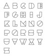 Line geometric font design. Abstract modern lettering. Vector alphabet set.
