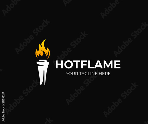 Fotografía Cup with torch logo template