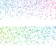 White backgrounds with colorful dotted pattern.