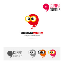 Worm Animal Concept Icon Set And Modern Brand Identity Logo Template And App Symbol Based On Comma Sign