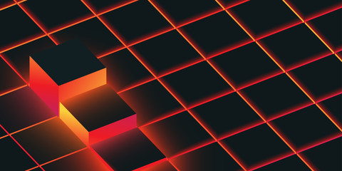 Wall Mural - black and red shiny spectrum 3d web background.