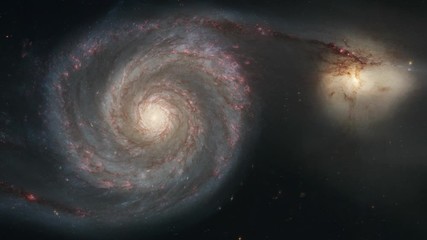 4k nasa cinemagraph collection - m51 whirlpool galaxy with ngc 5194 companion galaxy