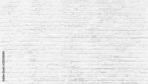 White painted old brick Wall