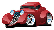 Red Hot Rod Restomod Coupe Vector Illustration
