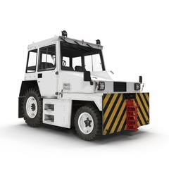 Wall Mural - Diesel Aircraft Tow Tractor on white. 3D illustration