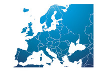 Mapa Azul De Europa.