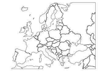 Mapa verde de Europa.