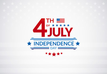 Happy 4th of July Independence Day USA sale banner or logo with American flag - vector illustration for 4th of July event