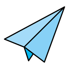 Sticker - color paper plane object origami style