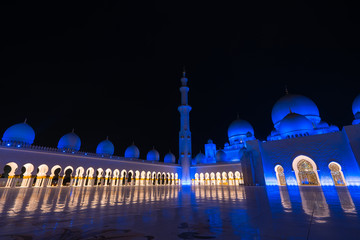 Wall Mural - Sheikh Zayed Grand Mosque viewed at night in Abu-Dhabi, UAE