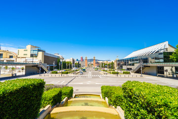 Wall Mural - Placa d'Espanya known as Plaza de Espana in Barcelona. Spain