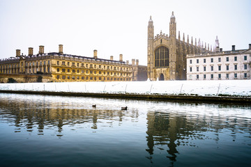 Sticker - King's chapel in winter Cambridge. England