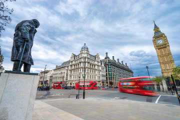 Sticker - George street square with double decker buses in motion