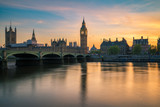 Fototapeta Big Ben - Big Ben and Westminster Palace at beautiful sunset in London,UK