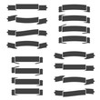 © PlatypusMi86 - Set of silhouettes of black curved isolated ribbons banners on white background. Simple flat vector illustration. With space for text. Suitable for infographics, design, advertising, holidays, labels.