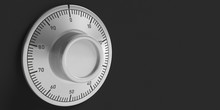 Combination Lock Safe, Isolated, Cutout With Copy Space On A Black Background. 3d Illustration.