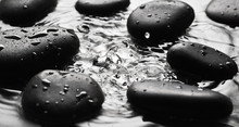 Grey Wet Pebbles Background