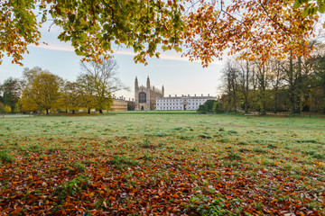 Sticker - Kings College in autumn. Cambridge,UK