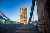 Fototapeta Londyn - Empty Tower Bridge in London, England