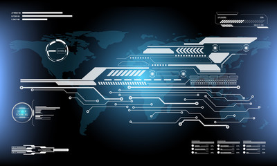 Aufkleber - HUD Futuristic Elements Future Circuit Board Data Communication Transform.