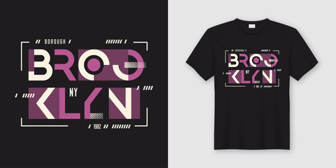 Brooklyn New York geometric abstract style t-shirt and apparel d