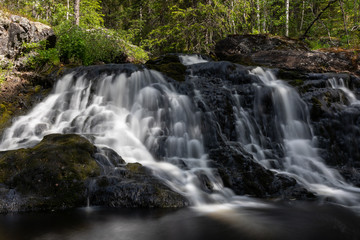  The waterfall of Liejeenjoki in Puolanka, Finland.