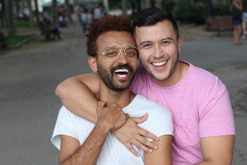 Wall Mural - Beautiful image of gay couple