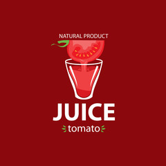 Sticker - Food trade company flat style logo (tomato with crown). Food company icon. Concept of juice drinks, fruits, vegetable trade.