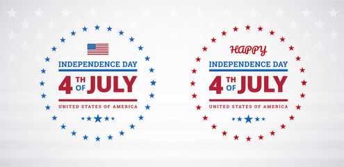 Wall Mural - Happy 4th of July Independence Day USA sale banner or logo with American flag - vector illustration for 4th of July event