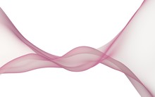 Abstract Pink Wave. Bright Pink Ribbon On White Background. Abstract Pink Smoke. Raster Air Background. 3D Illustration