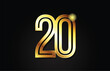 gold number 20 logo icon design