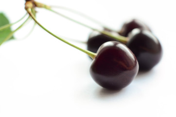 Juicy cherry on a white background