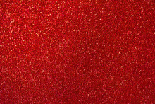 Beautiful Red Glitter Macro Abstract Background With Bokeh
