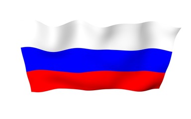 Waving flag of the Russian Federation. The National. State symbol of the Russia. 3D illustration