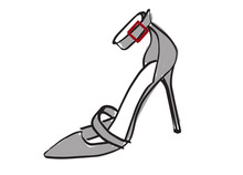 High Heel Shoe. Grey Stiletto Vector Illustration Isolated On White. Hand Drawn Design Element. Feminine, Women, Shoe Sketch For Cards, Sticker, Scrapbooking, Stationery And More. Fashion, Style.