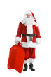 © New Africa - Authentic Santa Claus with red bag full of gifts on white background