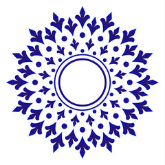 blue decorative round