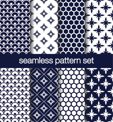 geometric blue pattern set