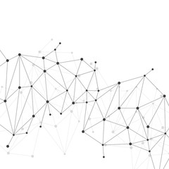 Poster - Network Connecting dot polygon background : Concept of Network, Business, Connecting, Molecule, Data, Chemical