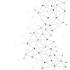 Poster - Network Connecting dot polygon background : Concept of Network, Business, Connecting, Molecule, Data, Chemical