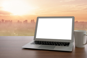 Wall Mural - laptop with a blank screen