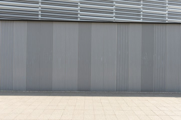 street wall background ,Industrial background, empty grunge urban street with warehouse brick wall