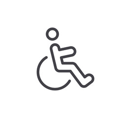 Wall Mural - Disabled Sign Line Icon. Editable Stroke.