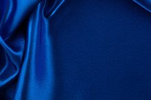 Abstract Silk Luxury Background, Piece Of Cloth, Deep Blue Cloth Texture