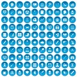 © ylivdesign - 100 diagnostic icons set in blue circle isolated on white vectr illustration