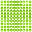 © ylivdesign - 100 industry icons set in green circle isolated on white vectr illustration