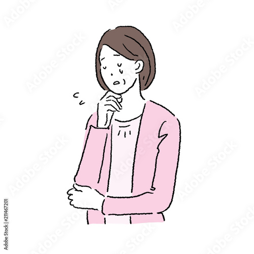 考える 中年女性 イラスト 上半身 ポーズ Buy This Stock Vector And 考える 中年女性 イラスト 上半身 ポーズ Buy This Stock Vector And
